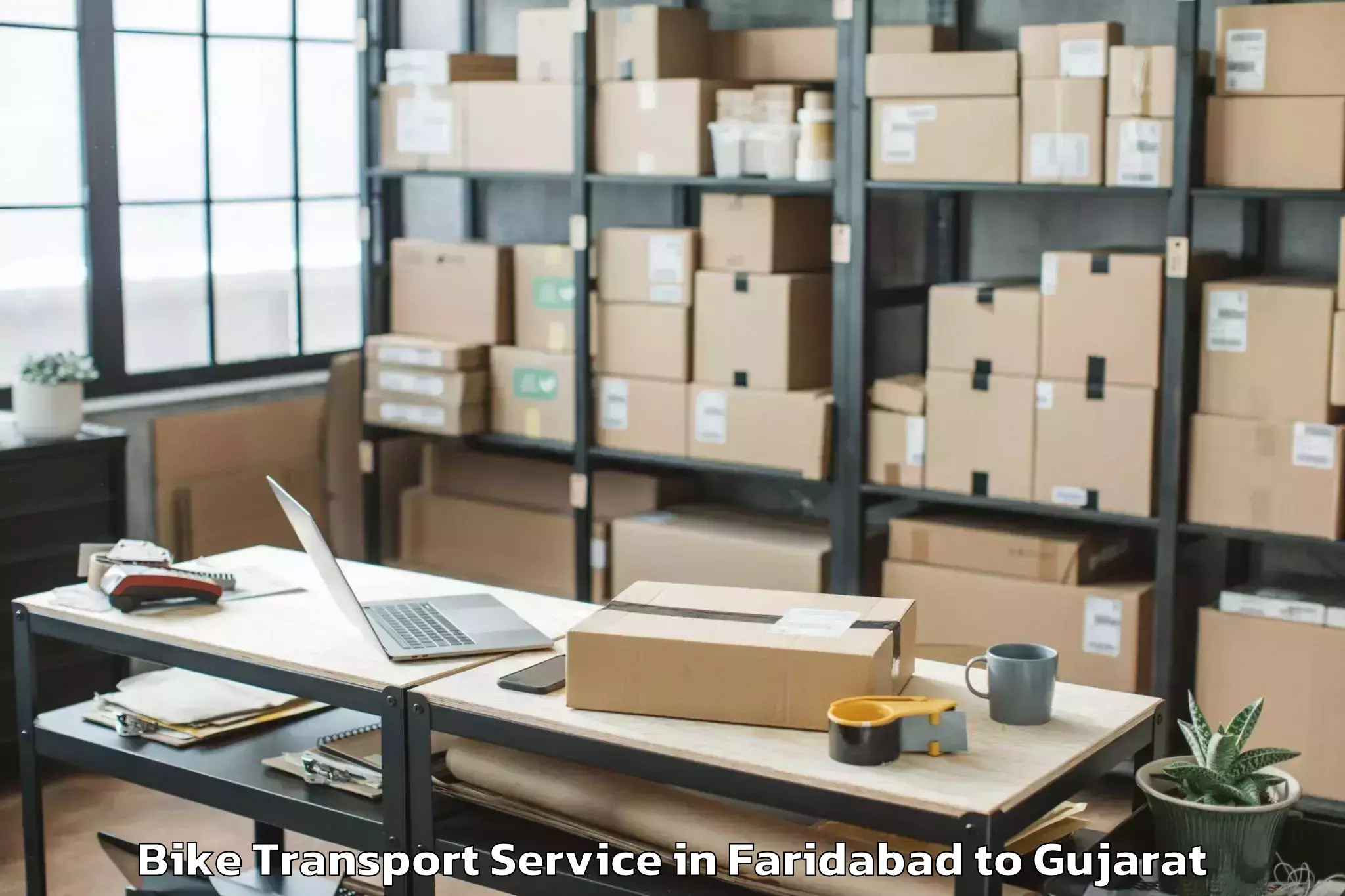 Top Faridabad to Shree Somnath Sanskrit Univers Bike Transport Available